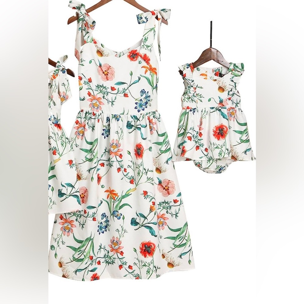 Mommy and me never worn dress and romper for mom and baby